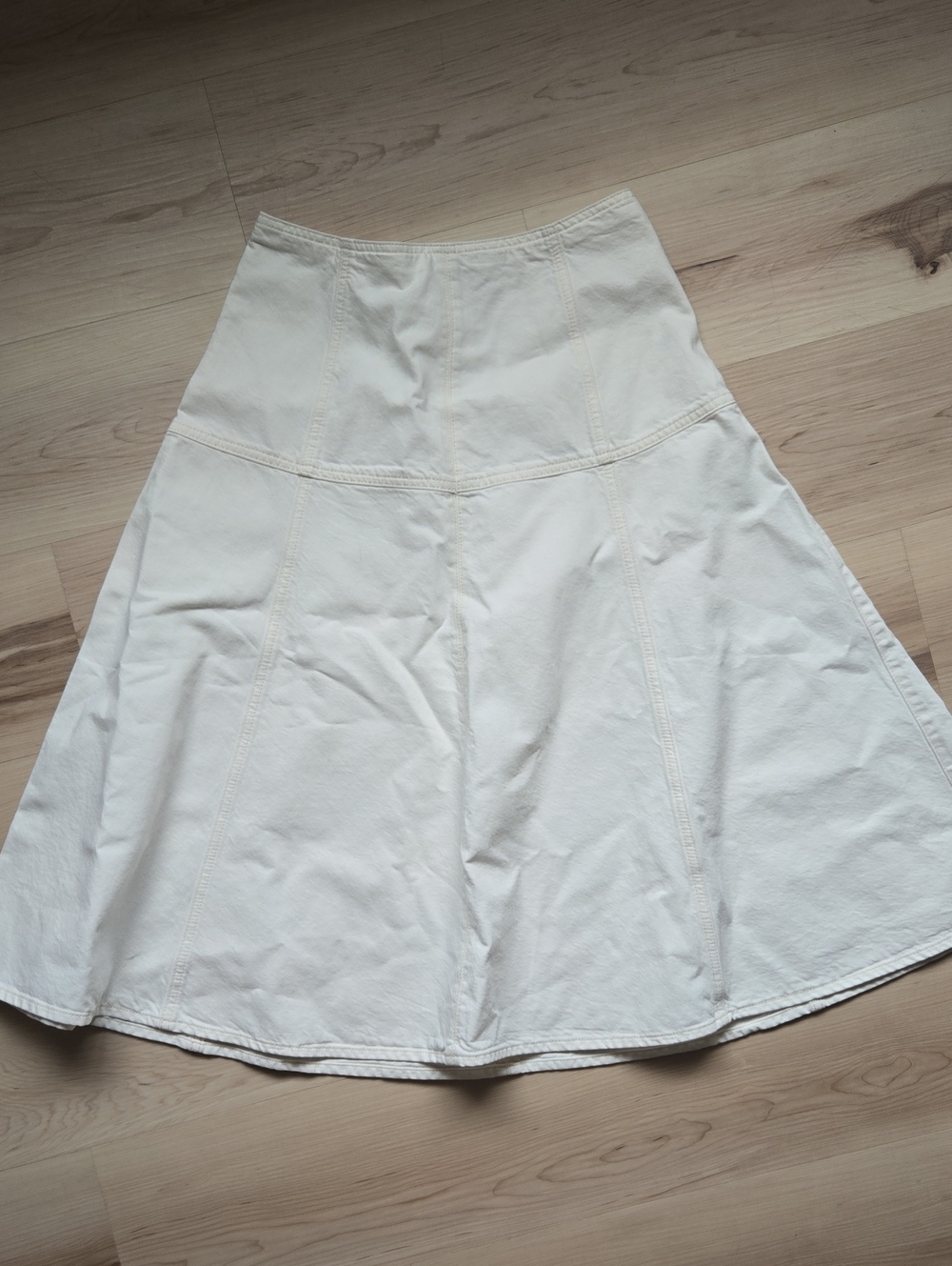 NWT Madewell Midi Skirt, Vintage Canvas (Cream), Size 27